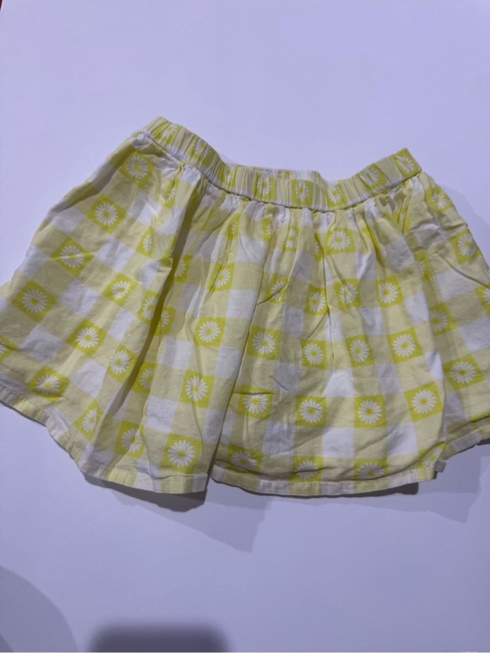 Isaac Mizrahi Yellow and White Elastic Waist Skirt